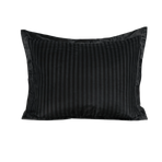 Zelesta Deluxe Hotel Stripe Satin Cotton Taies d'oreiller Lot de 2 - Noir