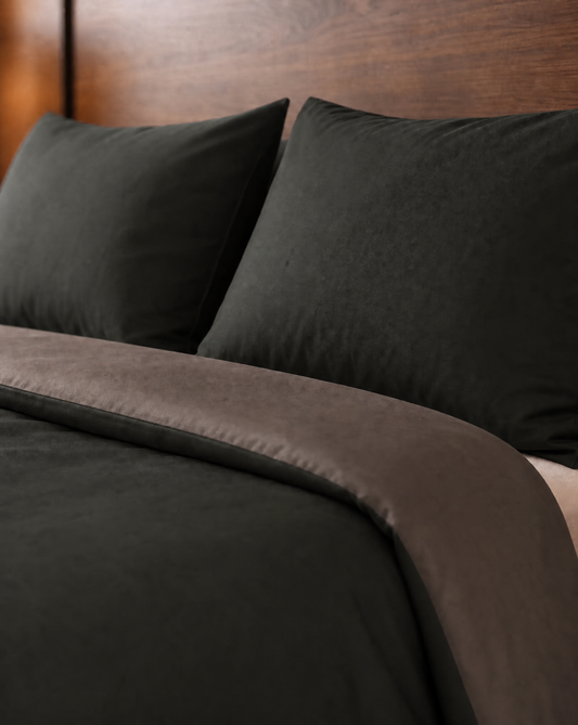 Taie d'Oreiller Zelesta Pure Duo Sans Coutures en Coton Lot de 2 - Anthracite