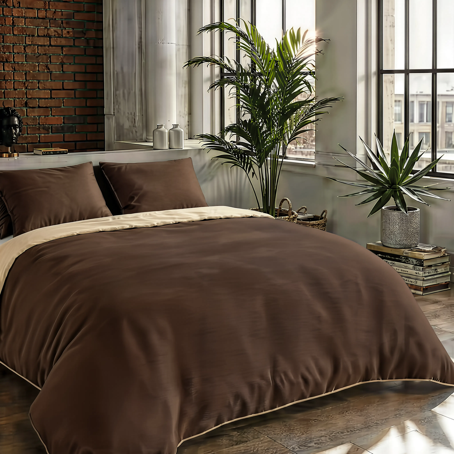 Couette Zelesta Comfort Duo Sans Coutures - Taupe & Marron