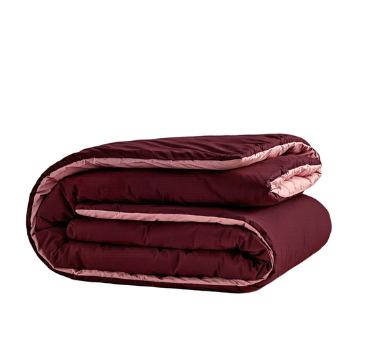 Couette Zelesta Comfort Duo Sans Coutures - Rose Ancien & Rouge Bordeaux