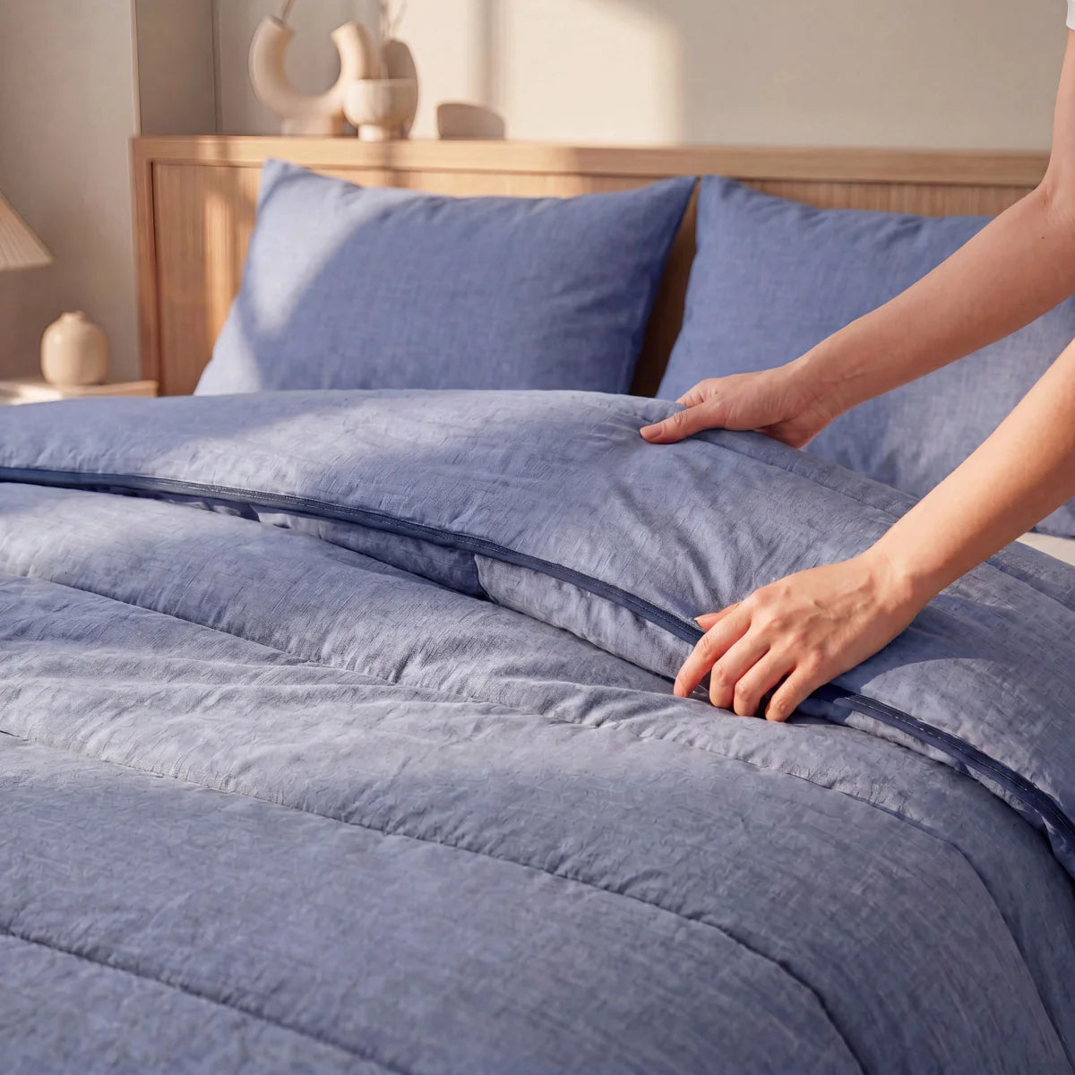 Zelesta Comfort Structure Couette Été - Denim