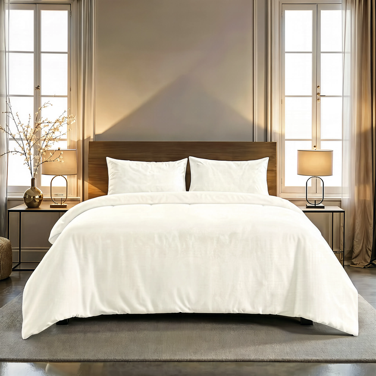 Couette Zelesta Pure Uni Sans Coutures en Coton - Cloud Dancer