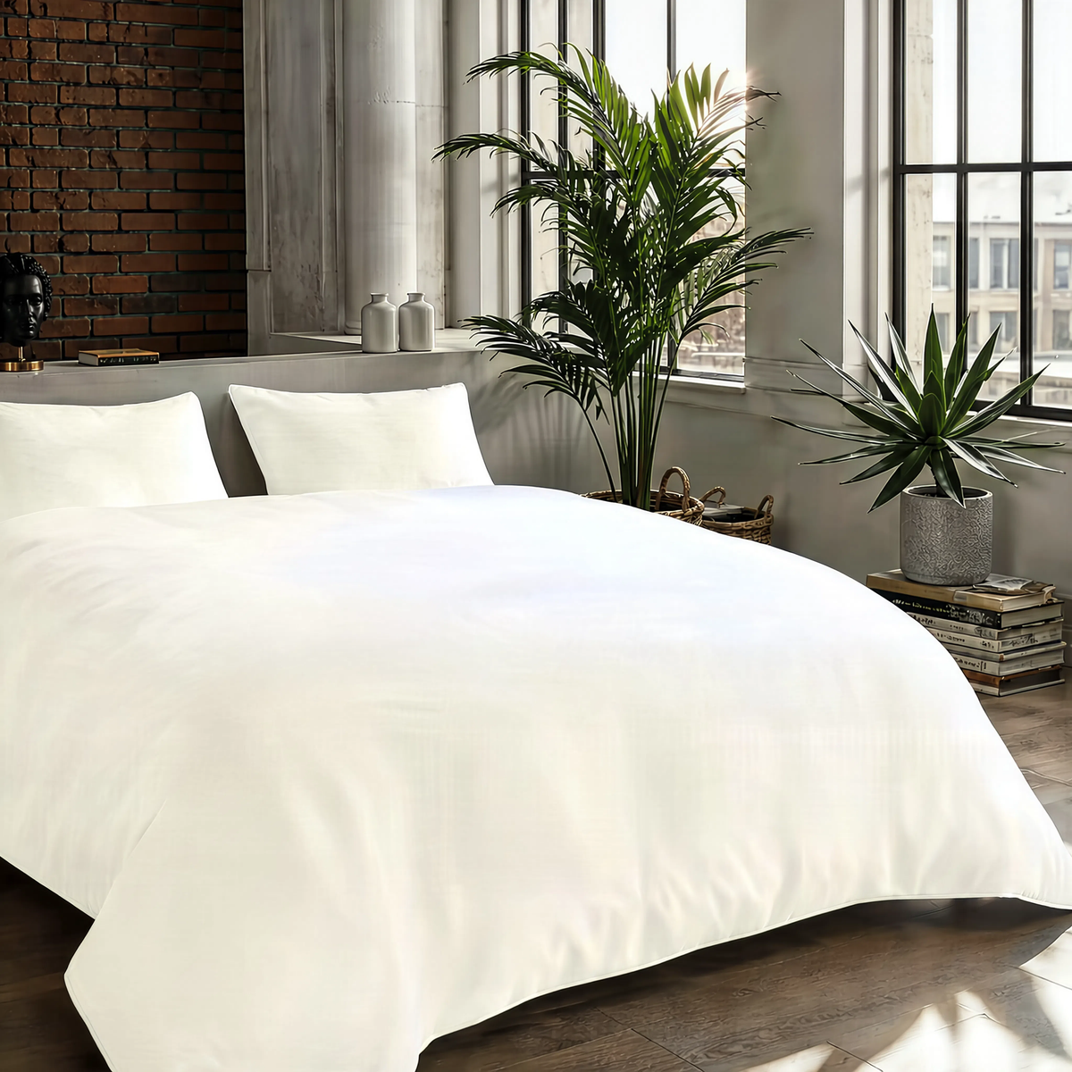 Couette Zelesta Pure Uni Sans Coutures en Coton - Cloud Dancer