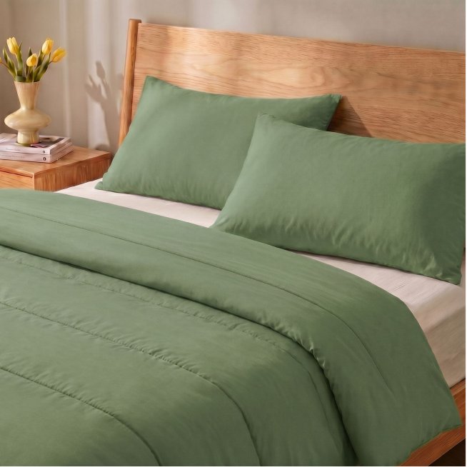 Zelesta Comfort Unie Couette Été - Vert Sauge
