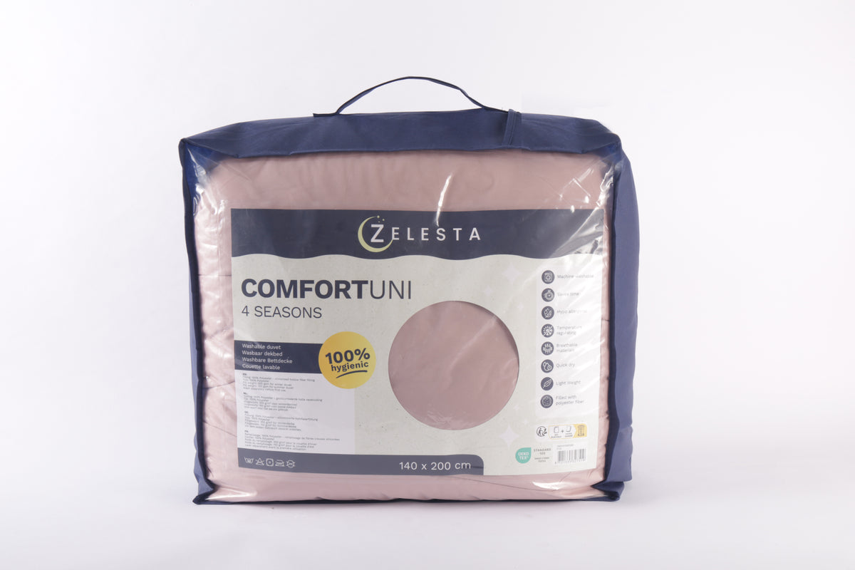 Zelesta Comfort Uni Couette 4 Saisons - Vieux Rose