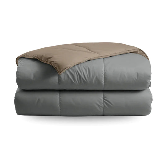 Zelesta Deluxe Duo Percale Cotton Summer Duvet - Anthracite & Taupe