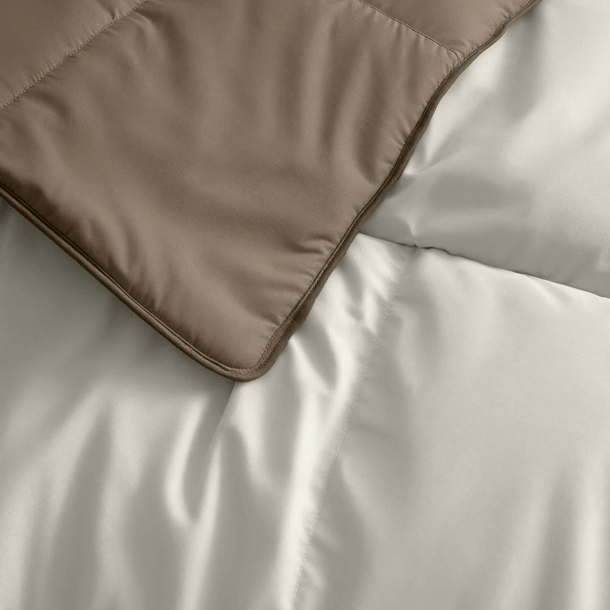 Zelesta Deluxe Duo Percale Cotton Summer Duvet - Taupe & Cream