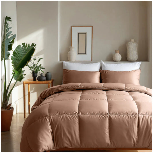 Zelesta Deluxe Uni Satin Cotton Summer Duvet - Earth Red