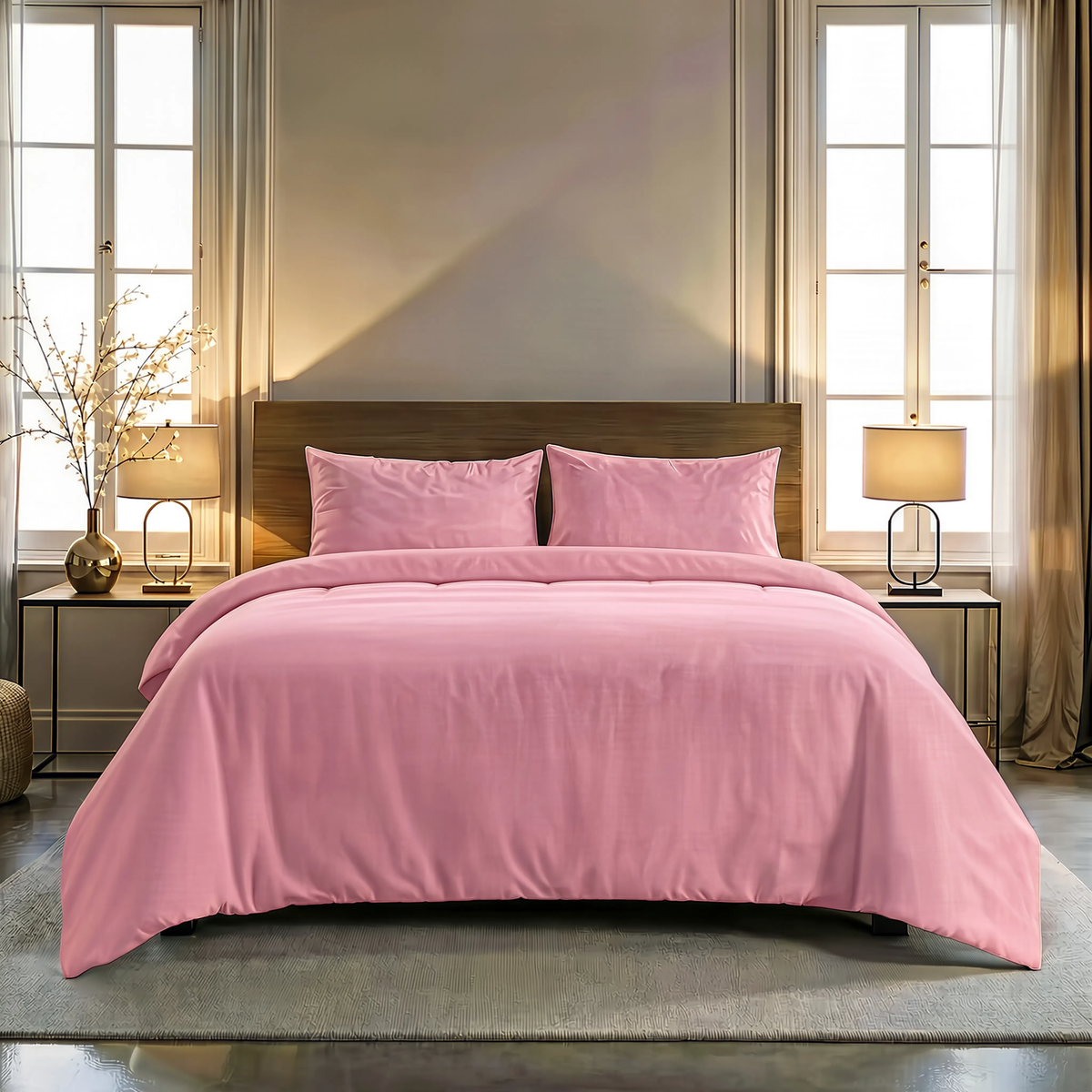 Couette Zelesta Comfort Uni Sans Coutures - Rose Poudré