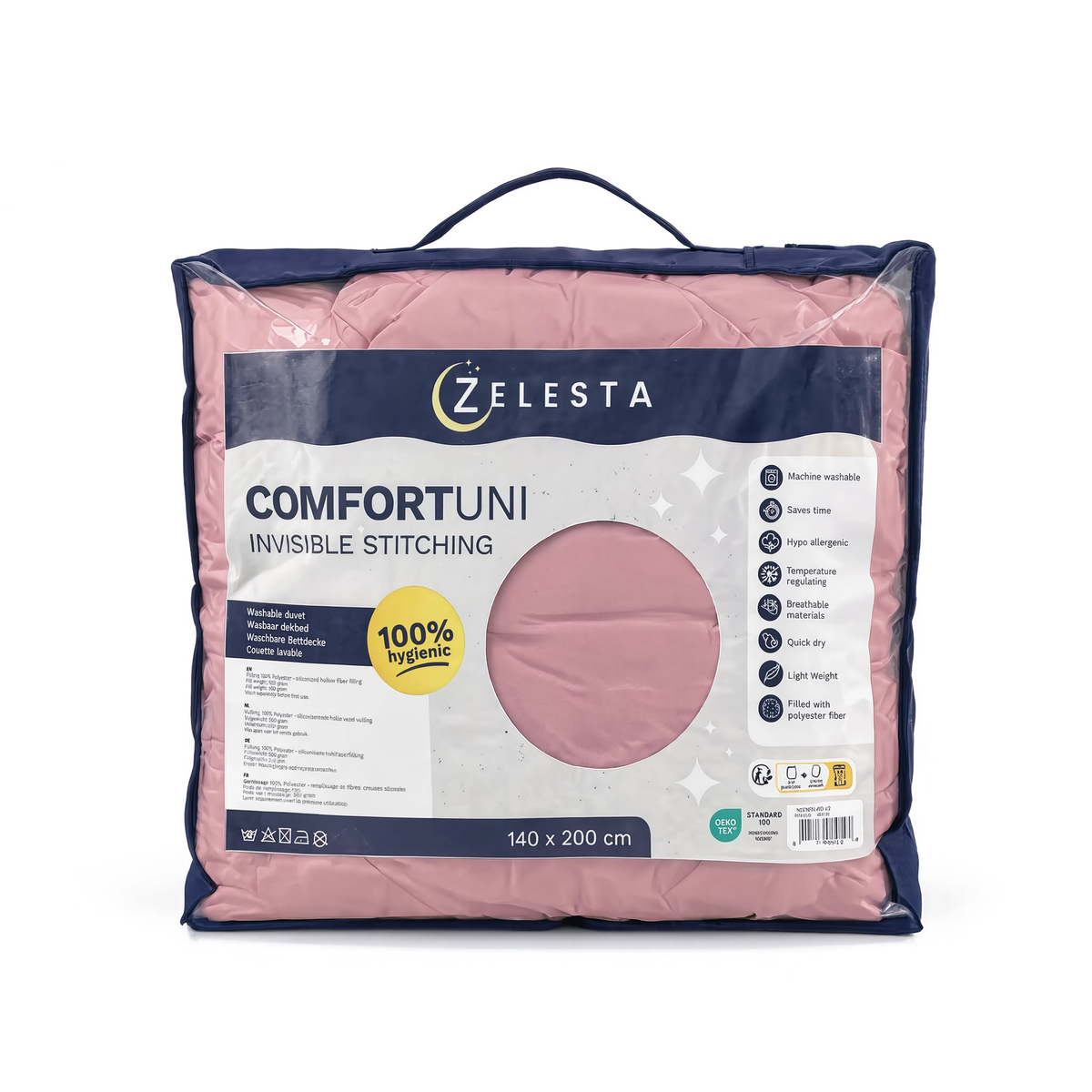 Couette Zelesta Comfort Uni Sans Coutures - Rose Poudré
