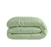 Zelesta Deluxe Hotel Stripe Sans Coutures Satin Cotton Couette - Vert