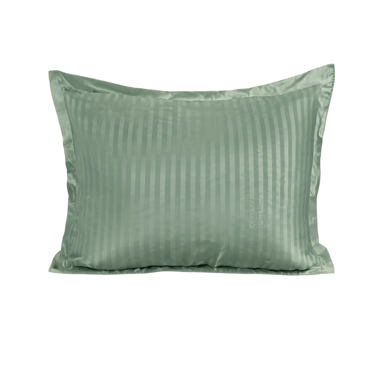 Zelesta Deluxe Hotel Stripe Satin Cotton Taies d'oreiller Lot de 2 - Vert