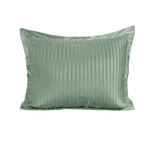 Zelesta Deluxe Hotel Stripe Satin Cotton Taies d'oreiller Lot de 2 - Vert