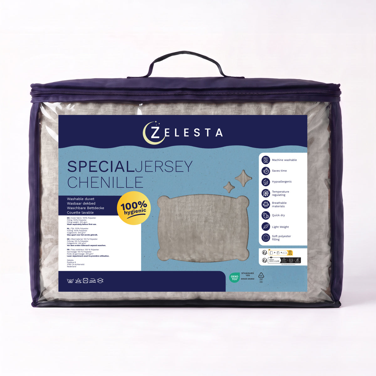 Zelesta Special Jersey Chenille Couette - Gris métal