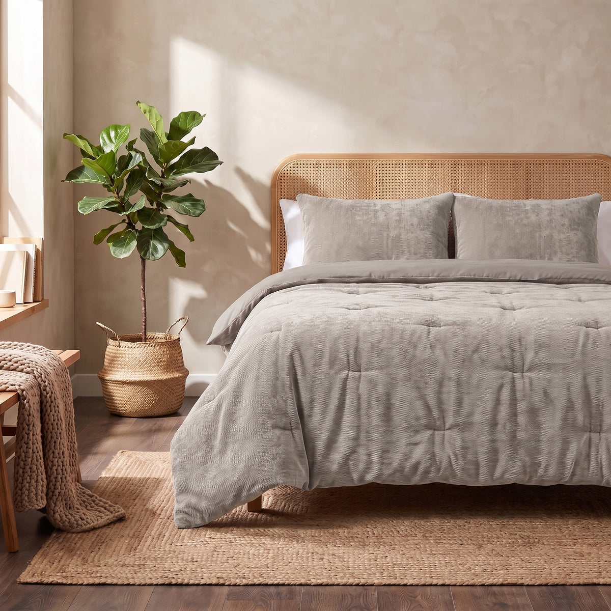 Zelesta Special Jersey Chenille Couette - Gris métal