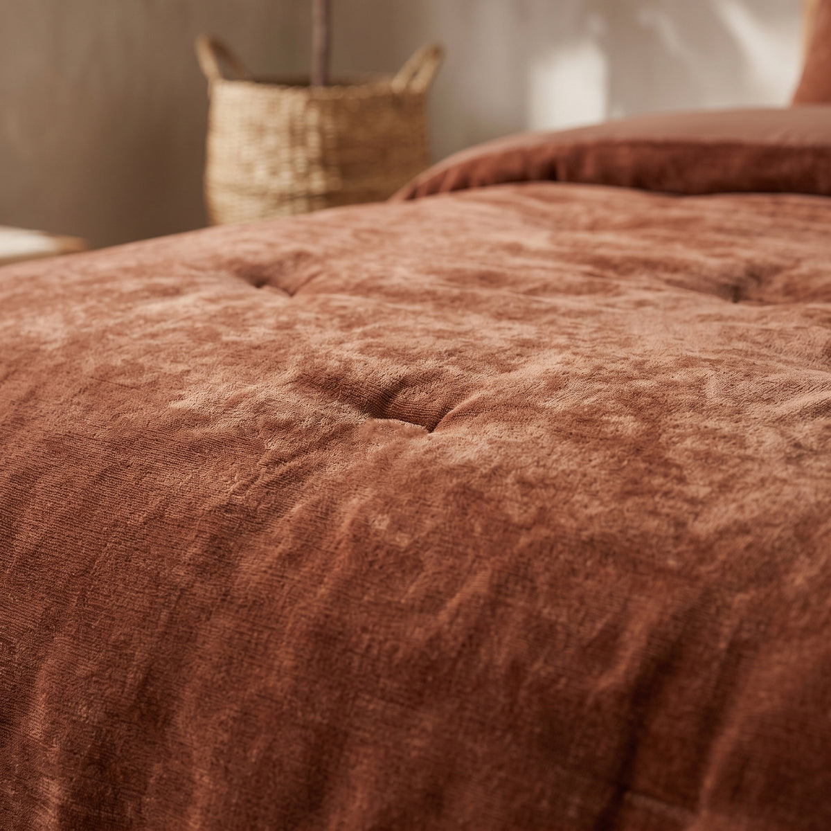 Zelesta Special Jersey Chenille Couette - Brun chaud