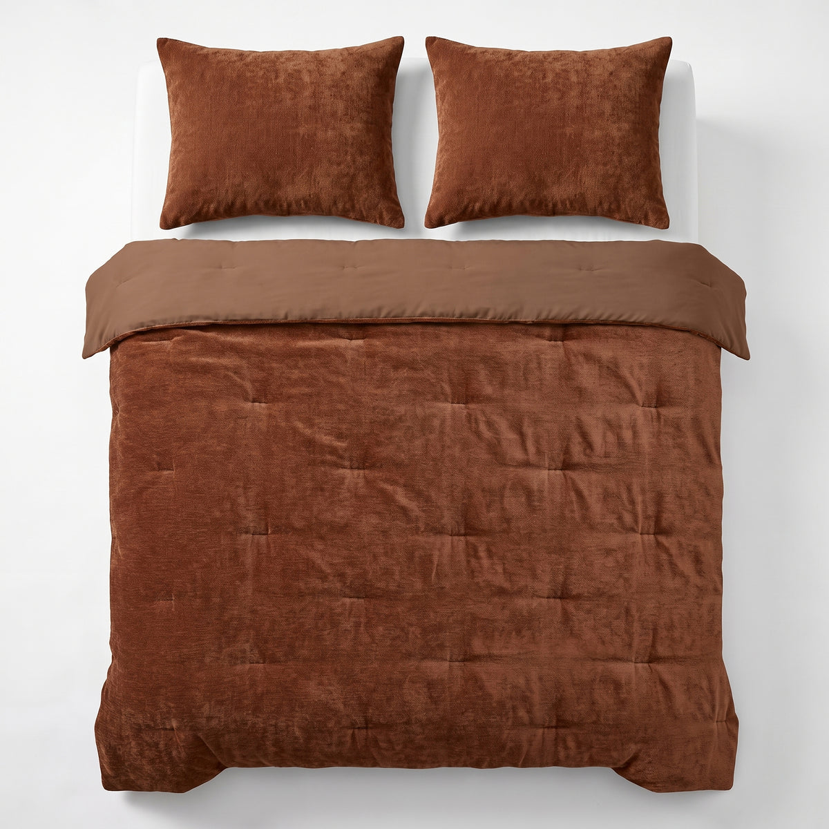 Zelesta Special Jersey Chenille Couette - Brun chaud