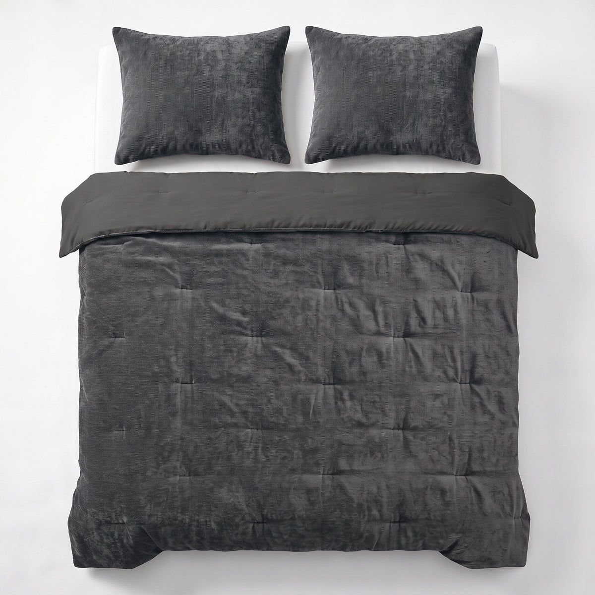 Zelesta Special Jersey Chenille Taies d'oreiller Lot de 2 - Gris chaud