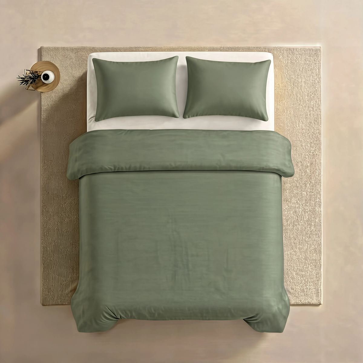 Couette Zelesta Pure Uni Sans Coutures en Coton - Vert Loden