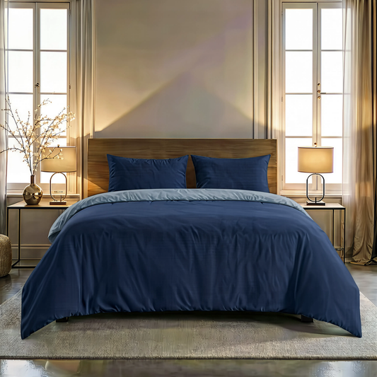 Couette Zelesta Comfort Duo Sans Coutures - Bleu & Bleu Marine