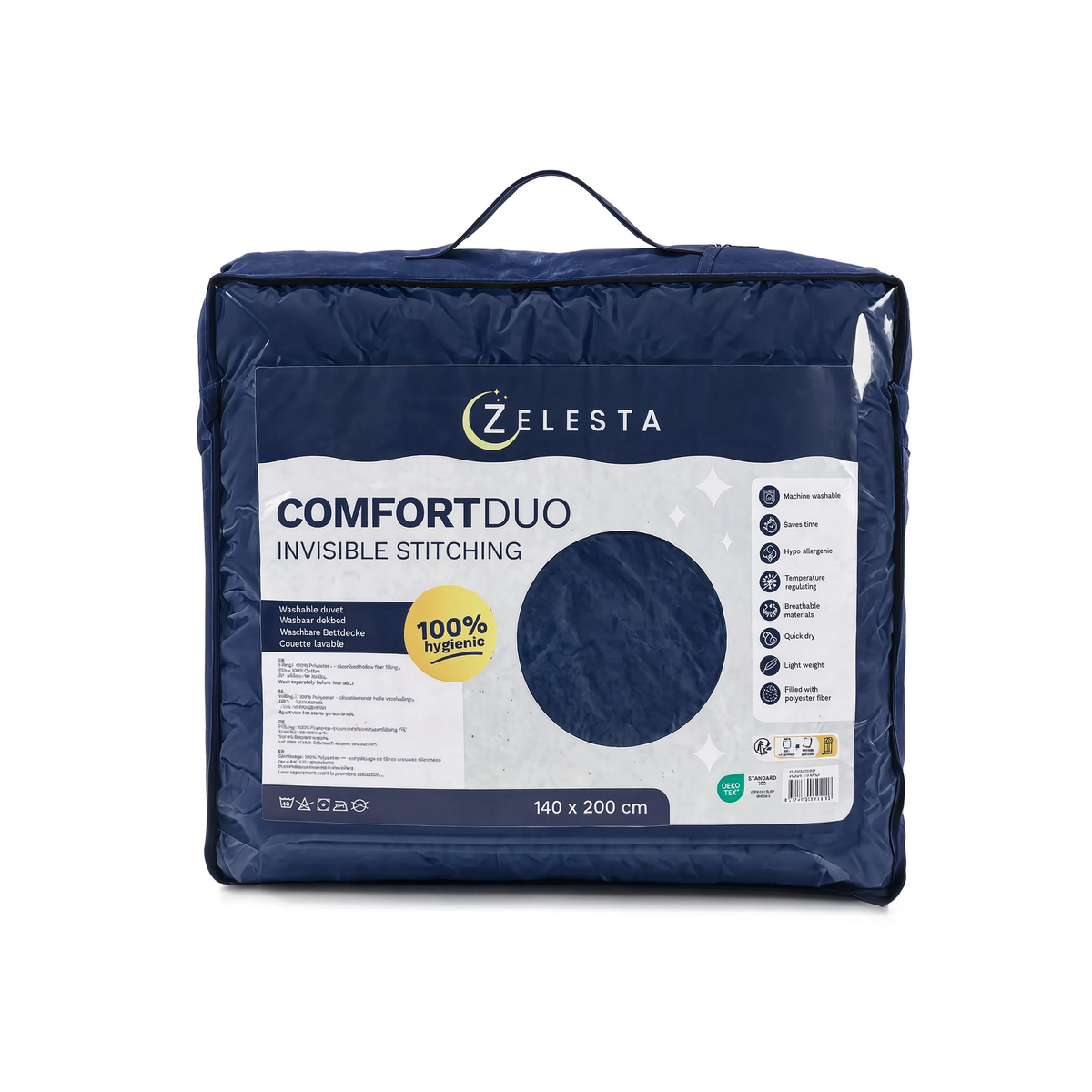 Couette Zelesta Comfort Duo Sans Coutures - Bleu & Bleu Marine