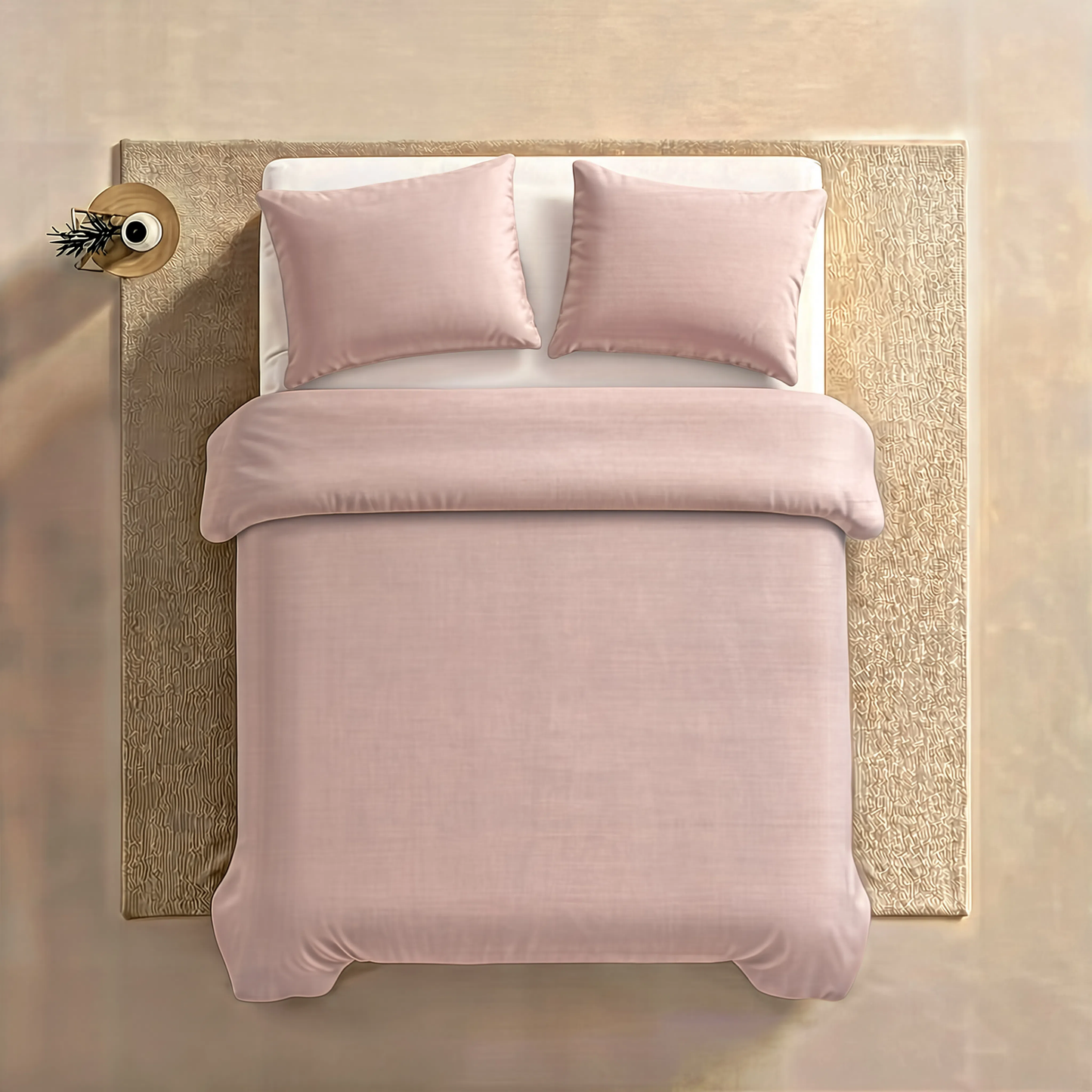 Couette Zelesta Pure Uni Sans Coutures en Coton - Rose Brumeux