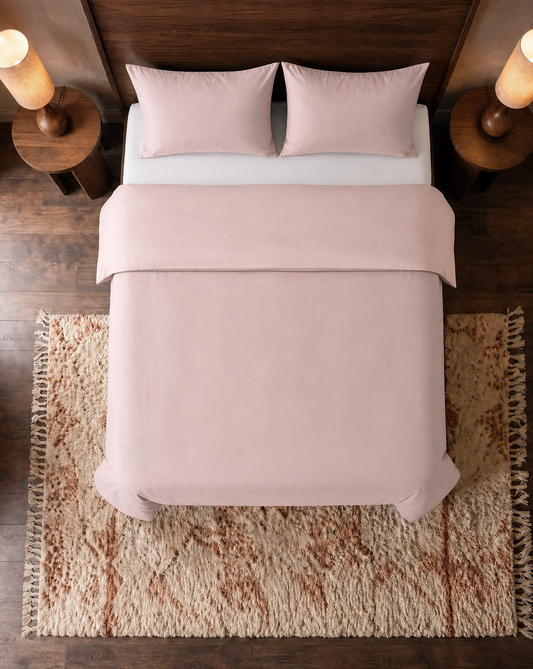 Taie d'Oreiller Zelesta Pure Uni Sans Coutures en Coton Lot de 2 - Rose Brumeux