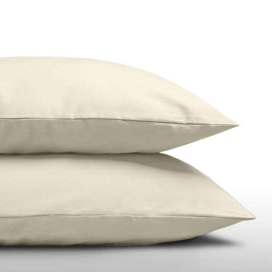 Zelesta Everyday Housse de Coussin Unie Lot de 2 - Beige Sable