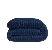 Zelesta Deluxe Hotel Stripe Sans Coutures Satin Cotton Couette - Bleu