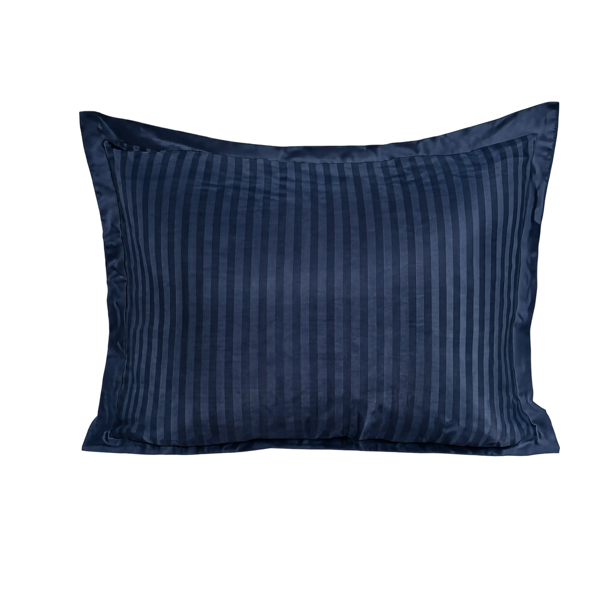 Zelesta Deluxe Hotel Stripe Satin Cotton Taies d'oreiller Lot de 2 - Bleu
