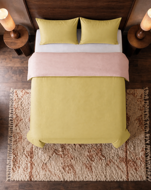 Zelesta Pure Duo Seamless Cotton Pillowcase Set Of 2 - Yellow