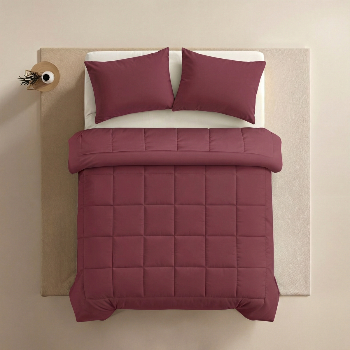 Couette Zelesta Pure Uni 4 Saisons Sans Coutures en Coton – Rouge