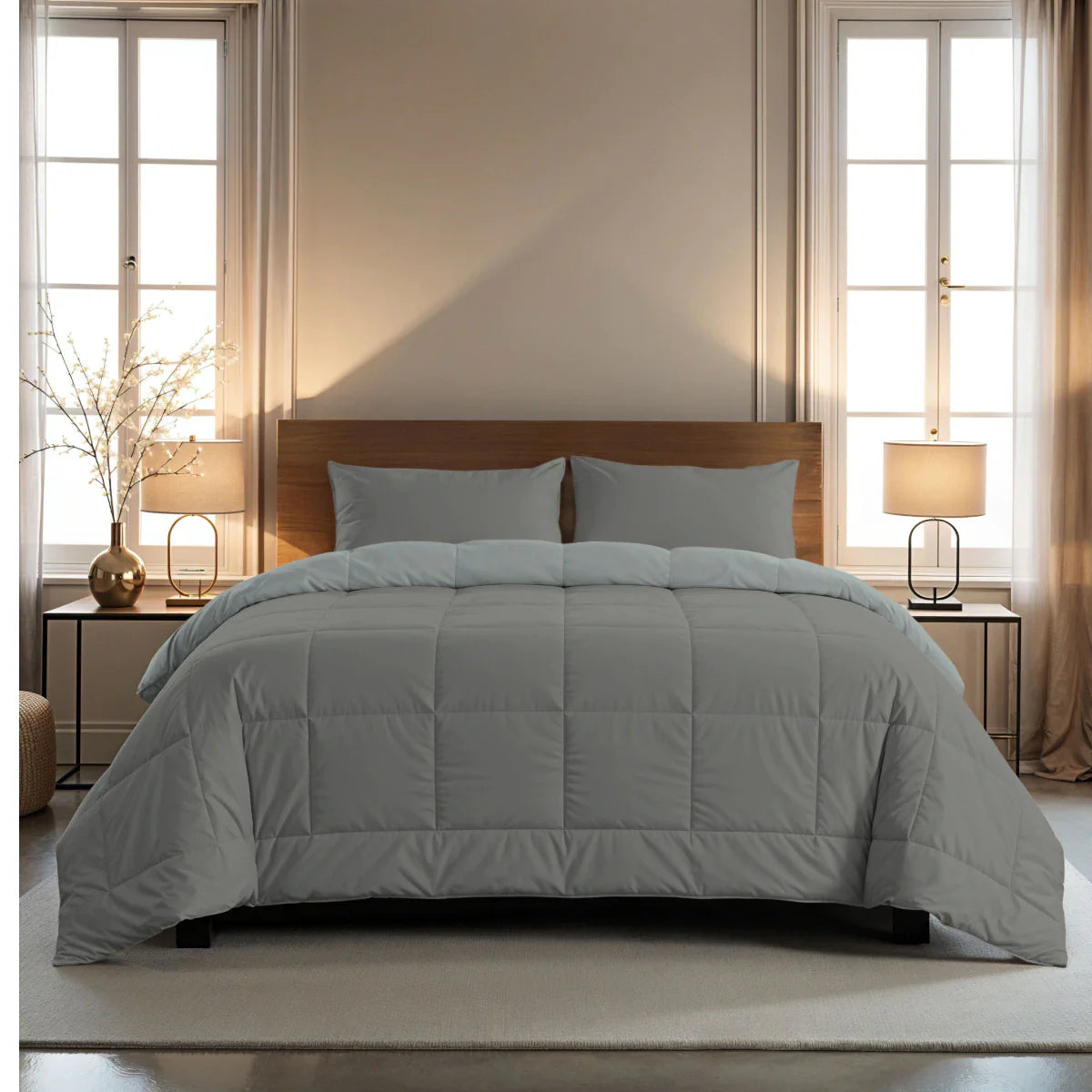 Zelesta Pure Duo Cotton Duvet - Dark Grey & Light Grey