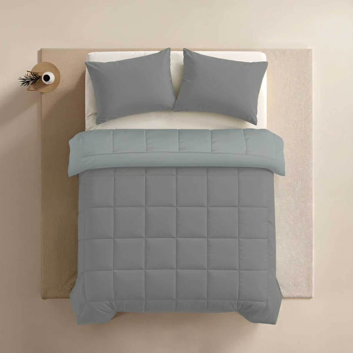 Zelesta Pure Duo Cotton Summer Duvet - Dark Grey & Light Grey