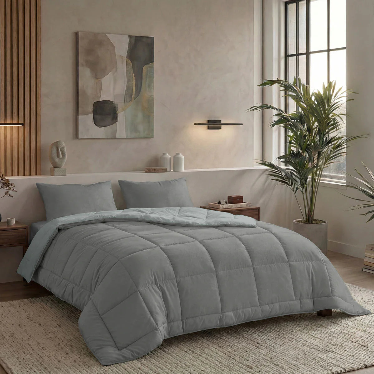 Zelesta Pure Duo Cotton Summer Duvet - Dark Grey & Light Grey