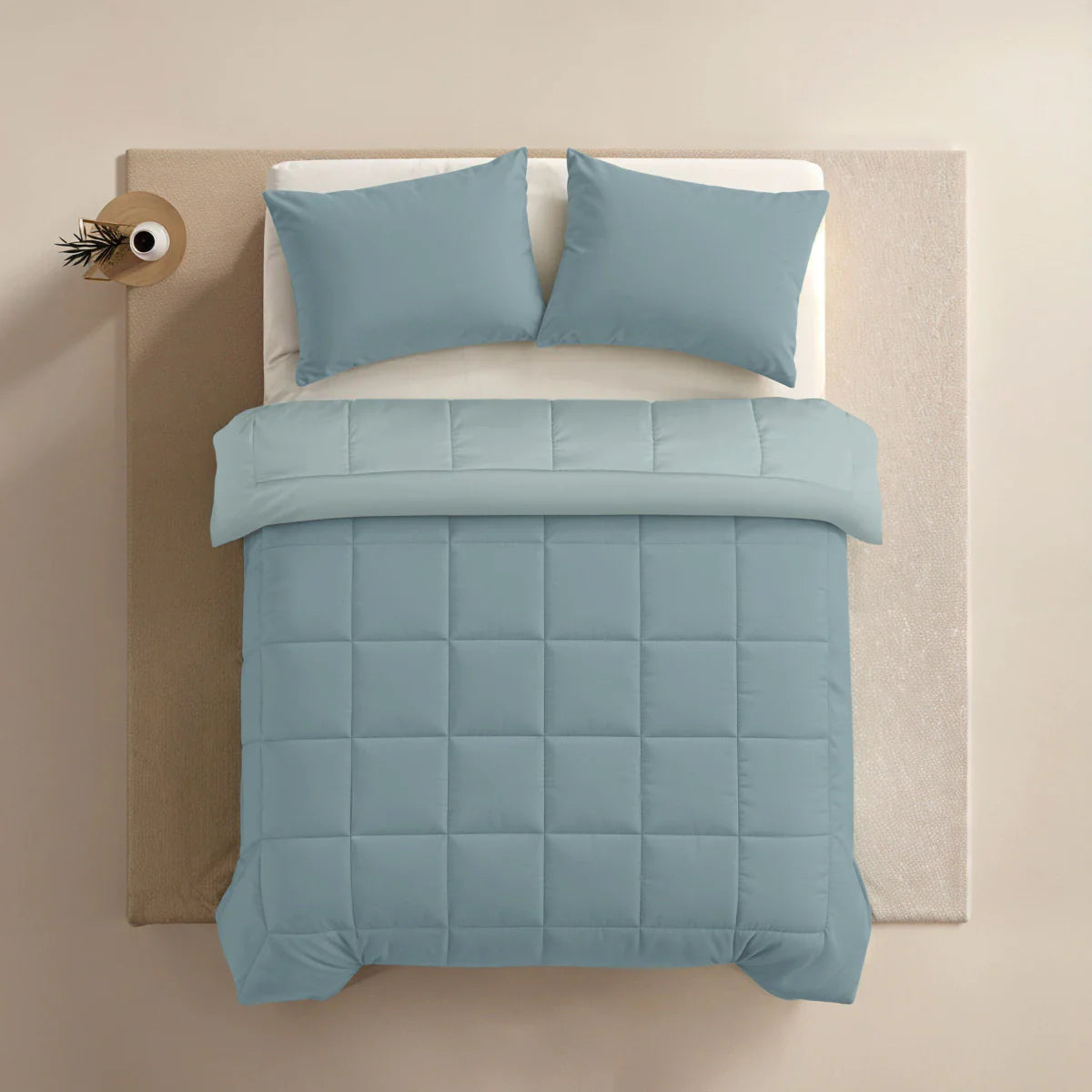 Zelesta Pure Duo Cotton Summer Duvet - Grey Blue & Light Blue