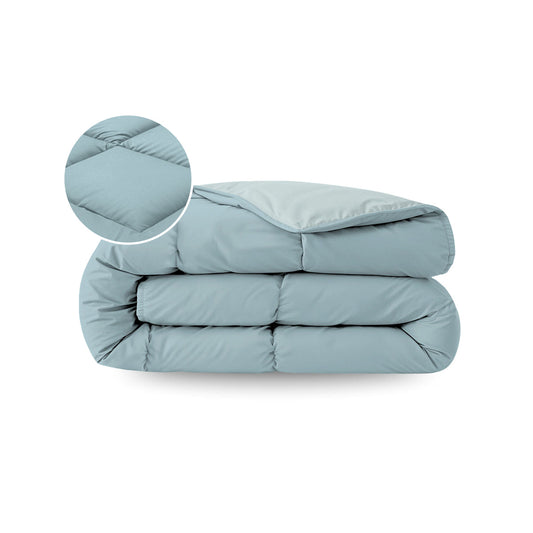 Zelesta Pure Duo Cotton Summer Duvet - Grey Blue & Light Blue