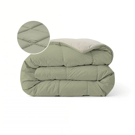 Zelesta Pure Duo Cotton Duvet - Grey-Green & Soft Grey-Green