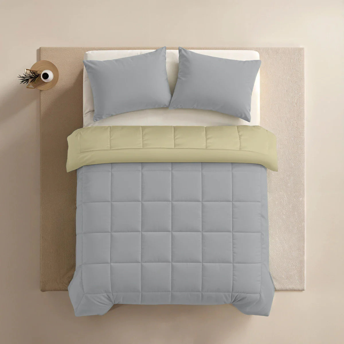 Zelesta Pure Duo Taies d'Oreiller Coton - Set de 2 - Gris Clair