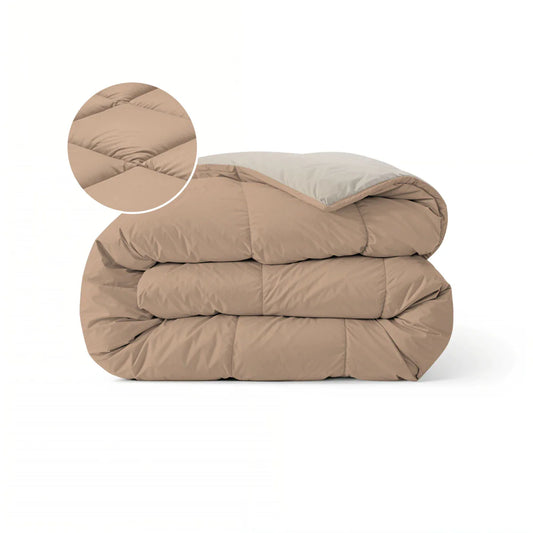 Zelesta Pure Duo Cotton Duvet - Rose Brown & Concrete Brown