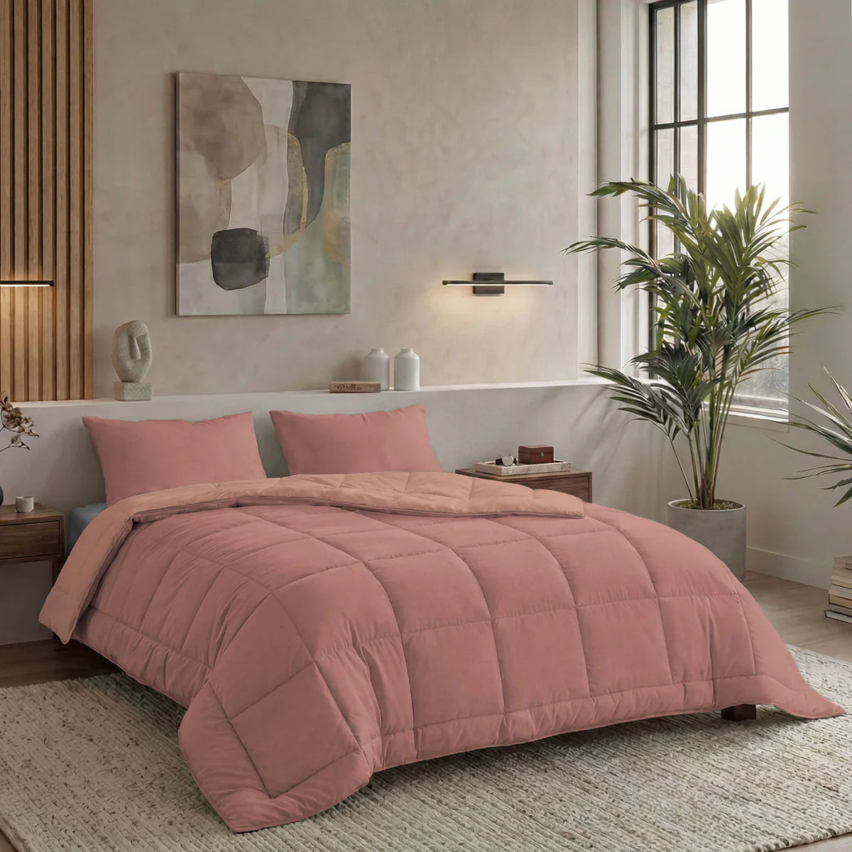 Zelesta Pure Duo Cotton Duvet - Terracotta Pink & Earth Pink