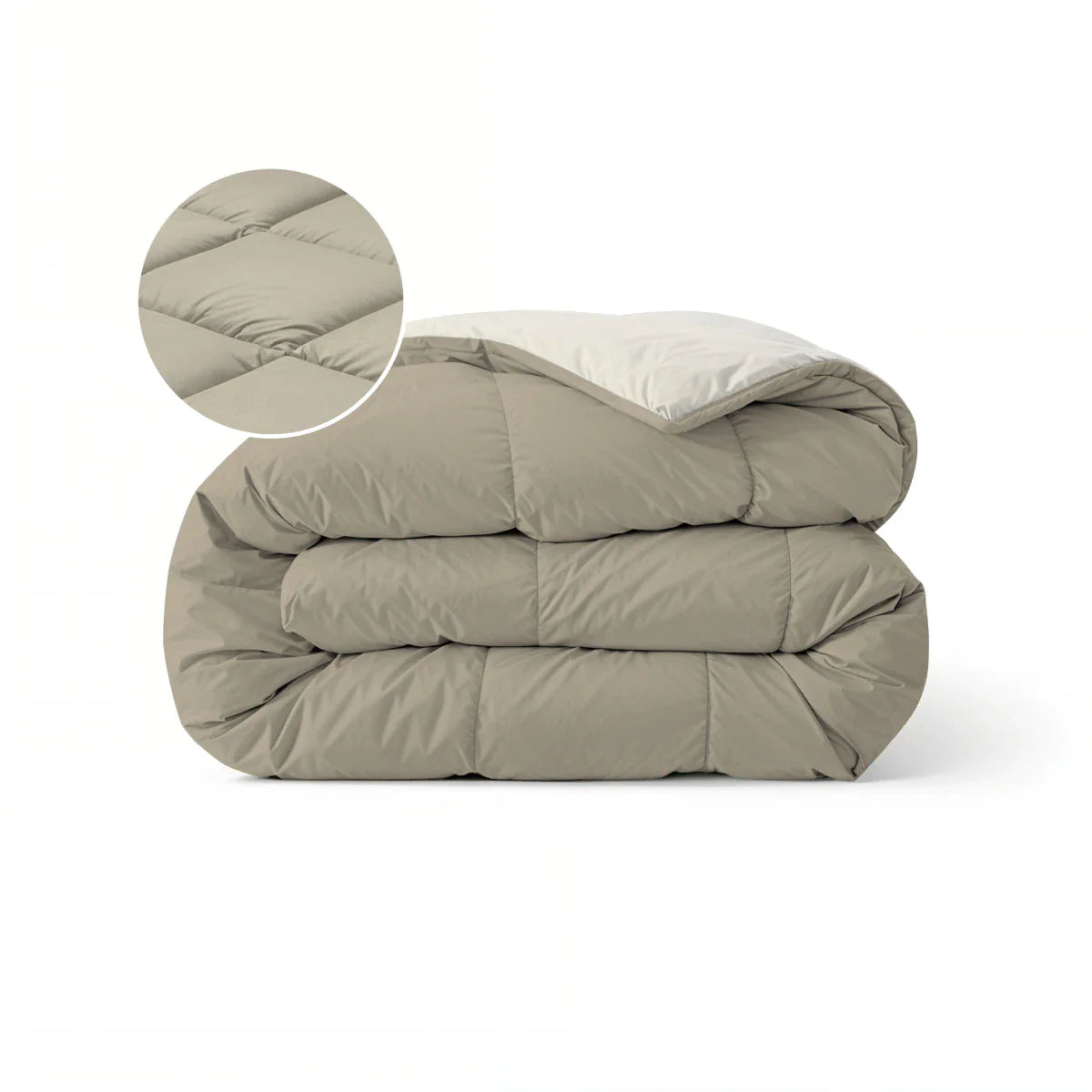 Zelesta Pure Duo Cotton Duvet - Warm Grey & Cream White