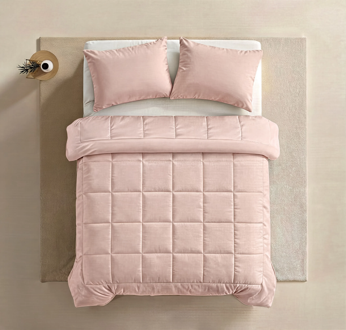 Taie d'Oreiller Zelesta Pure Uni en Coton Lot de 2 - Rose