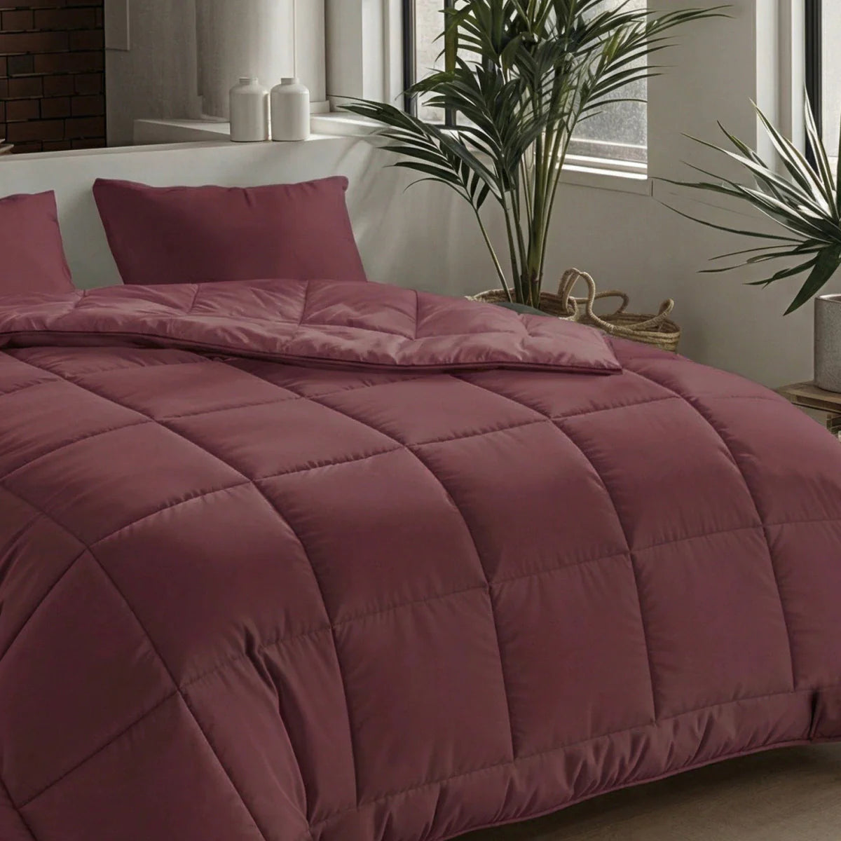 Zelesta Pure Uni Cotton Duvet - Burgundy
