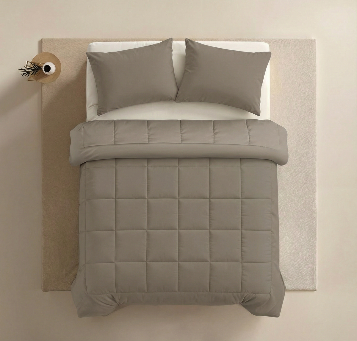 Taie d'Oreiller Zelesta Pure Uni en Coton Lot de 2 - Anthracite
