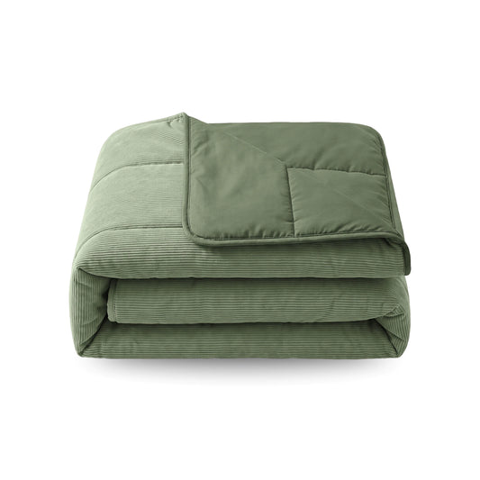 Zelesta Special Corduroy Percale Cotton Duvet - Forest Green