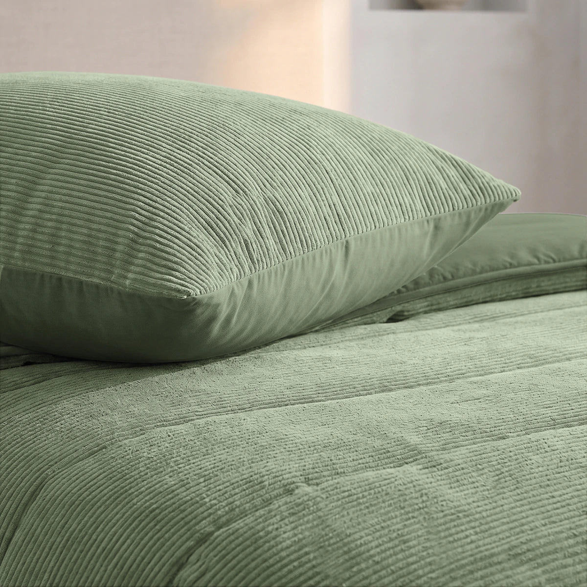 Zelesta Special Corduroy Cotton Couette - Vert forêt