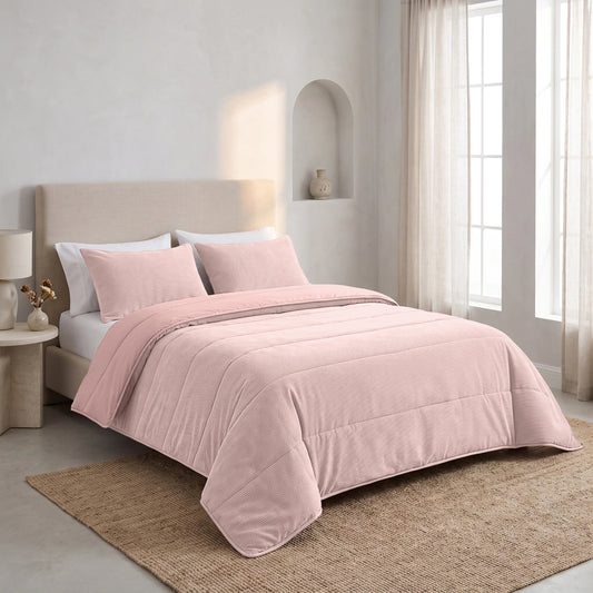 Zelesta Special Corduroy Percale Cotton Duvet - Dusty Pink