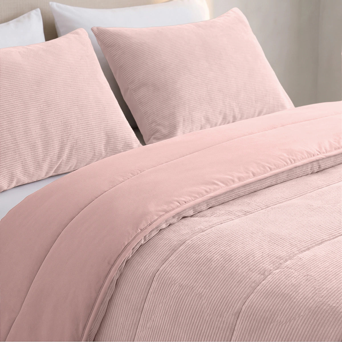 Zelesta Special Corduroy Cotton Couette - Rose poudré