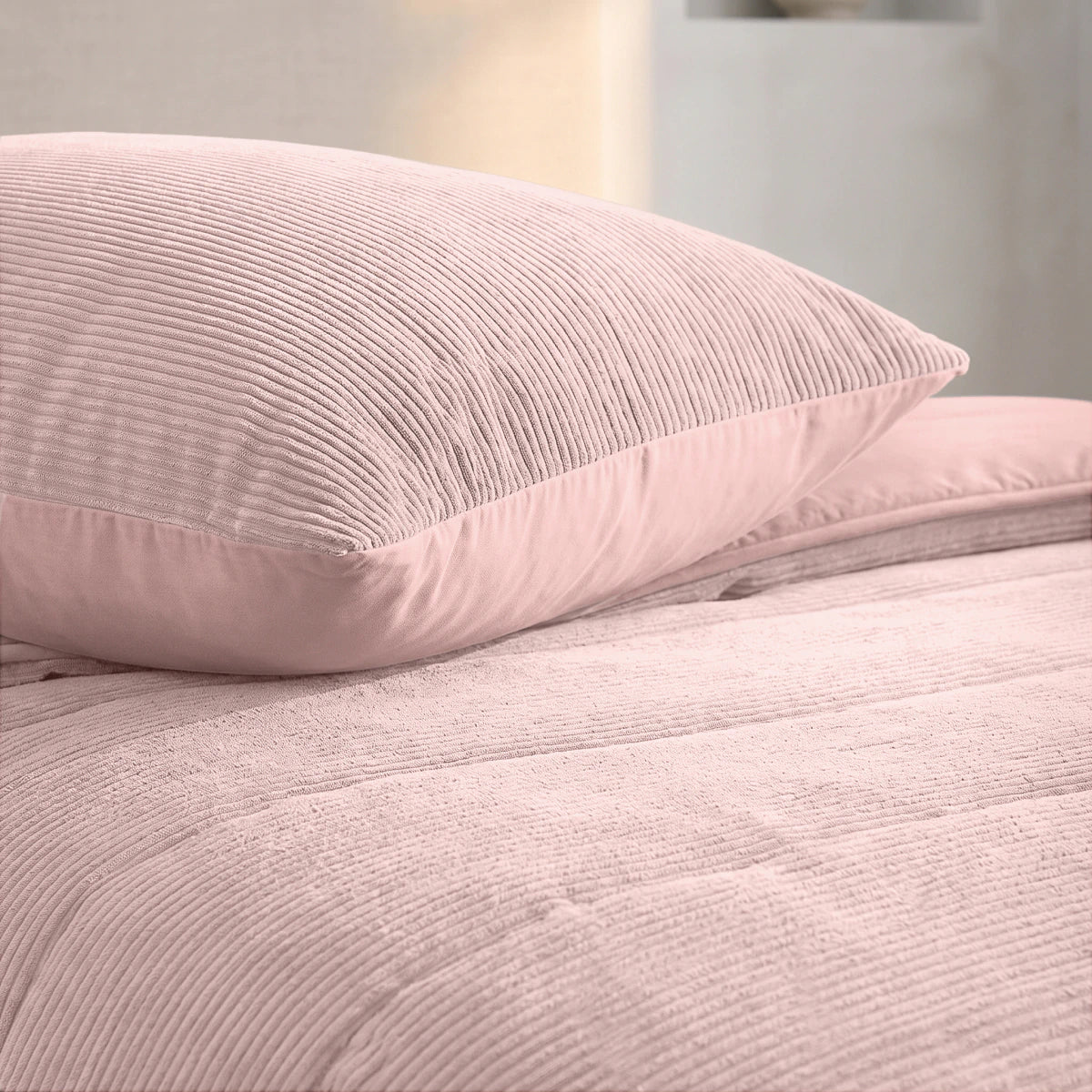 Zelesta Special Corduroy Cotton Couette - Rose poudré